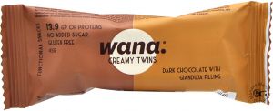 Wana Creamy Twins Barretta Cioccolato Fondente Cacao e Nocciola 43 g.