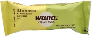 Wana Creamy Twins Barretta Proteica Cioccolato Bianco e Pistacchio 43 g.