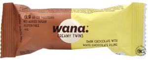 Wana Creamy Twins Barretta Cioccolato Bianco e Cioccolato Fondente 43 g.