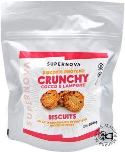 Supernova Biscotti Proteici Crunchy Cocco e Lampone 200 g.