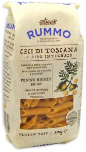 Rummo Wholegrain Rice and Chickpeas Penne Rigate n°66 300 g. (10.58 oz.)